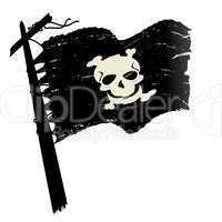 Grunge pirate flag