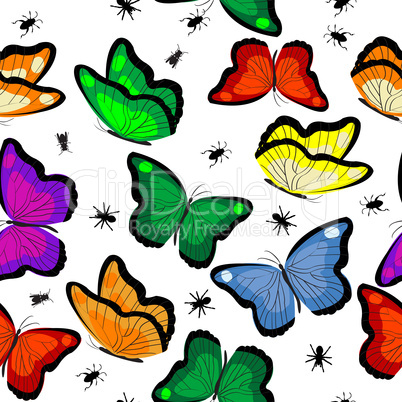 Seamless with butterflies