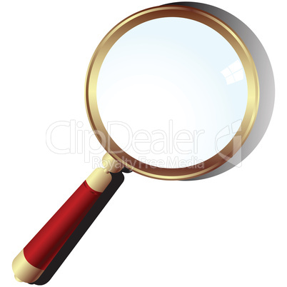 Golden magnifying glass
