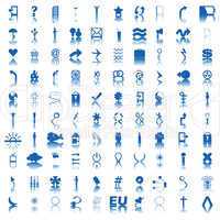 100 blue icons