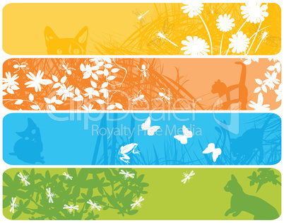 Web banners with spring theme