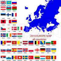 Editable map of Europe