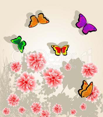 Flower and butterfly