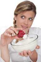 Healthy lifestyle series - Strawberry with yogurt