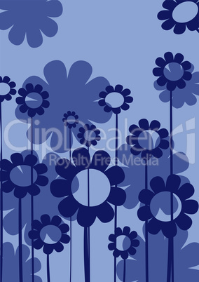 Blue floral composition