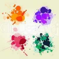Colored paint splats background