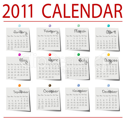 2010 Calendar on paper