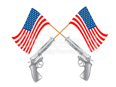 USA FLAG AND GUNS