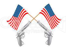 USA FLAG AND GUNS