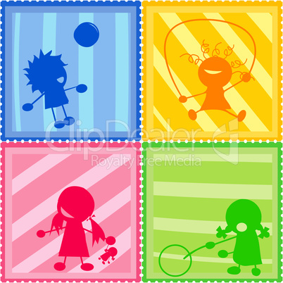 children silhouettes