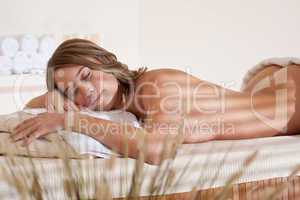 Spa - Young woman relax at wellness massage treatment