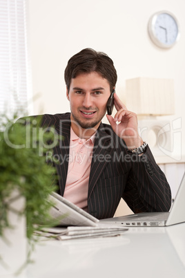 Successful businessman on the phone