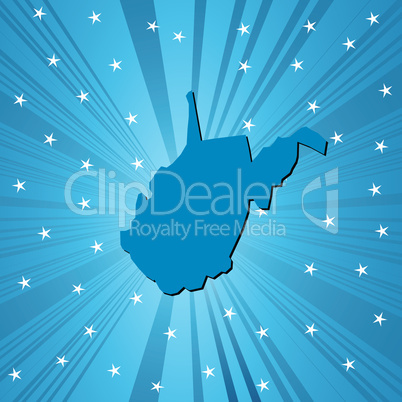 Blue West Virginia map