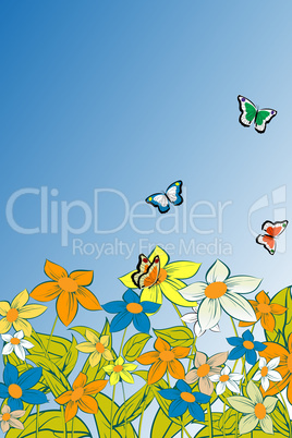 flowers and butterflies