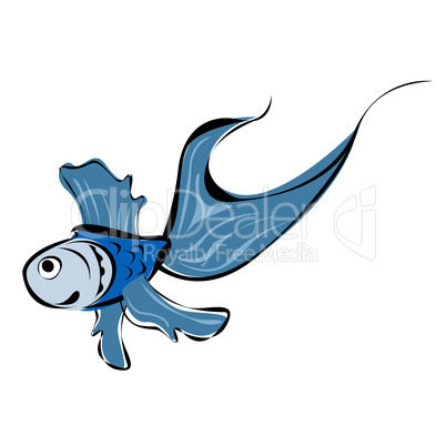 Cute blue fish