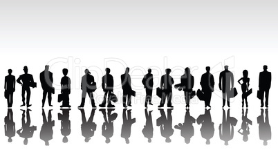 Stylized business people silhouettes