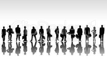 Stylized business people silhouettes