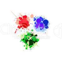 Red, green and blue splats
