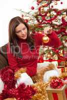 Attractive young woman with Christmas decoration