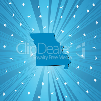 Blue Missouri map
