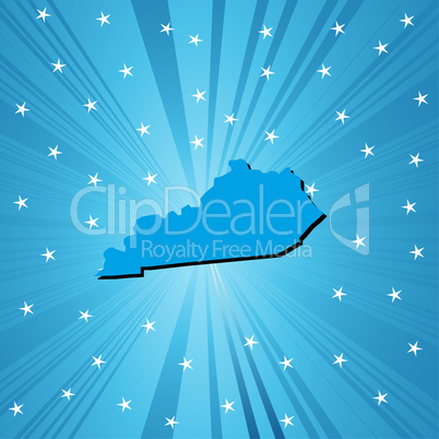 Blue Kentucky map