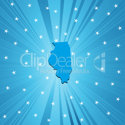 Blue map of Illinois