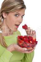 Healthy lifestyle series - Woman eating strawberry
