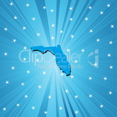 Blue map of Florida