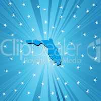 Blue map of Florida
