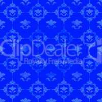 Blue pattern with floral decorations