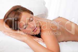 White lounge - Woman in spa treatment