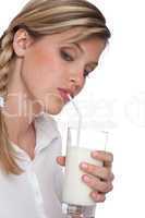 Healthy lifestyle series - Woman drinking milk