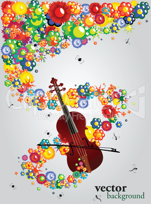 Floral design with violin