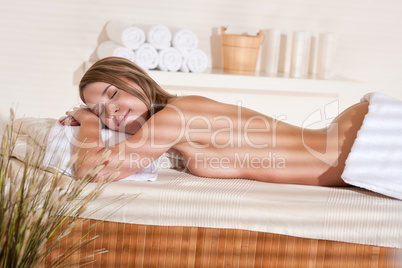 Spa - Young woman relax at massage treatment