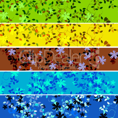 Five floral banners 2