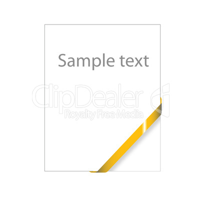 Yellow empty corner ribbon, ready for your text(sale,new, mail ,