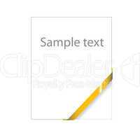 Yellow empty corner ribbon, ready for your text(sale,new, mail ,