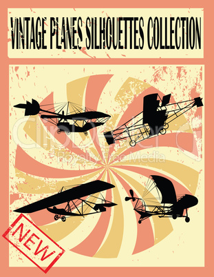 Vintage planes silhouettes collection