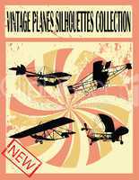Vintage planes silhouettes collection