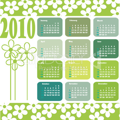 Vector ecological calendar for 2010