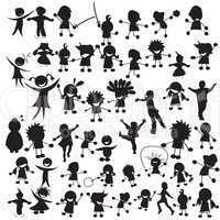 Happy children silhouettes