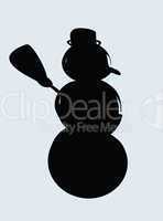 Snowman silhouette, vector illustration
