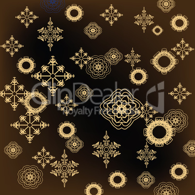 Golden snowflakes