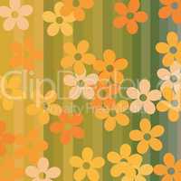 Seamless flowers and stripes background