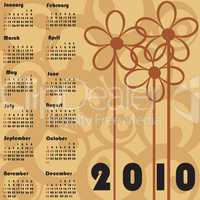 Retro calendar for 2010