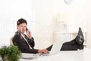 Successful businessman on the phone