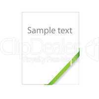 Green empty corner ribbon, ready for your text(sale,new, mail ,