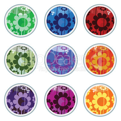 Glass floral buttons