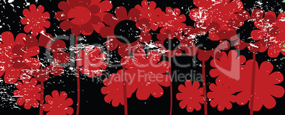 Floral banner in retro style