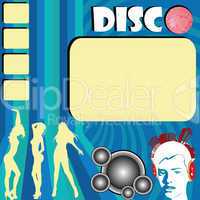 Disco flyer with club girls